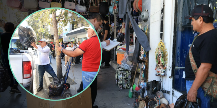 decomisan comercios ambulantes - CRONICAS REGIAS decomisan-comercios-ambulantes-primer-cuadro-Colegio-Civil-vía-pública