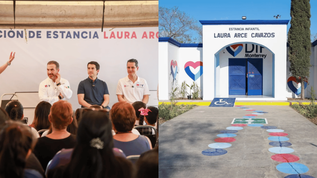 Alcalde Adrián de la Garza DIF Monterrey acompaña a la reinauguración del centro infantil.