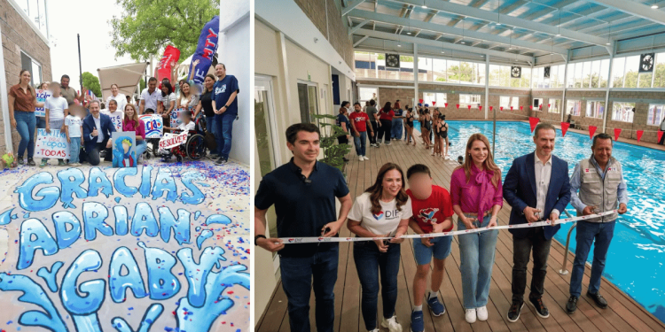 nuevo domo acuático es inaugurado por el alcalde y la presidenta dle dif con un área especial de hidroterapia del dif mty